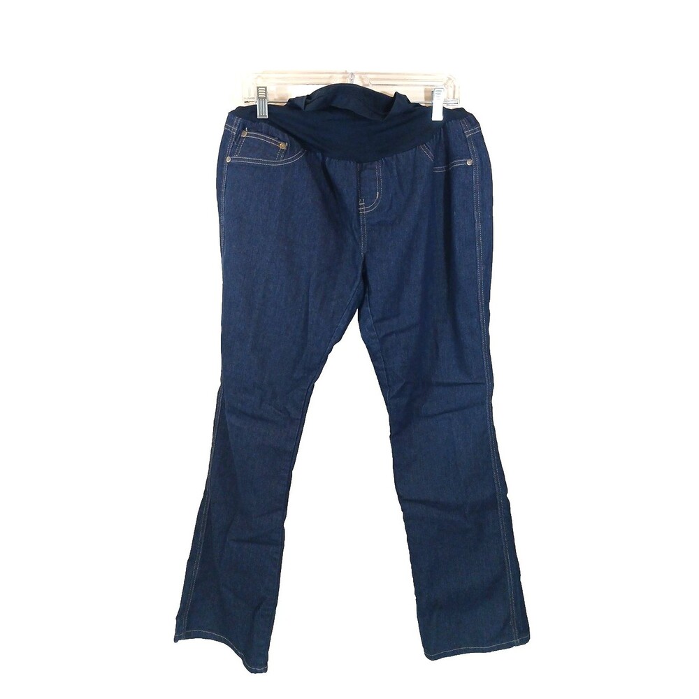 Y0059. Maternity Jeans Bootcut Dark Blue Prenatal Future Mom Denim Maternity XL - Picture 8 of 9